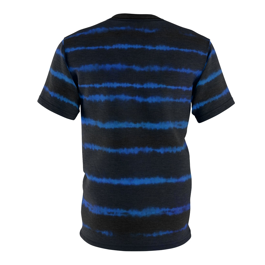 Blue Black Tie Dye Men Tshirt, Designer Graphic Aesthetic Fashion Crewneck Tee Top Gift Shirt Starcove Fashion
