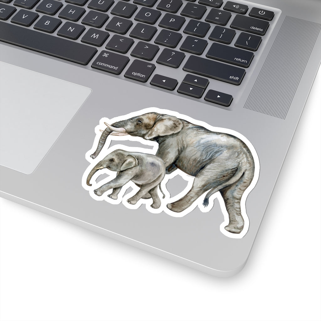 Cute Elephant sticker, Mother Baby Elephant Animal Laptop Decal Vinyl Cute Waterbottle Tumbler Car Bumper Aesthetic Die Cut Wall Mural Starcove Fashion