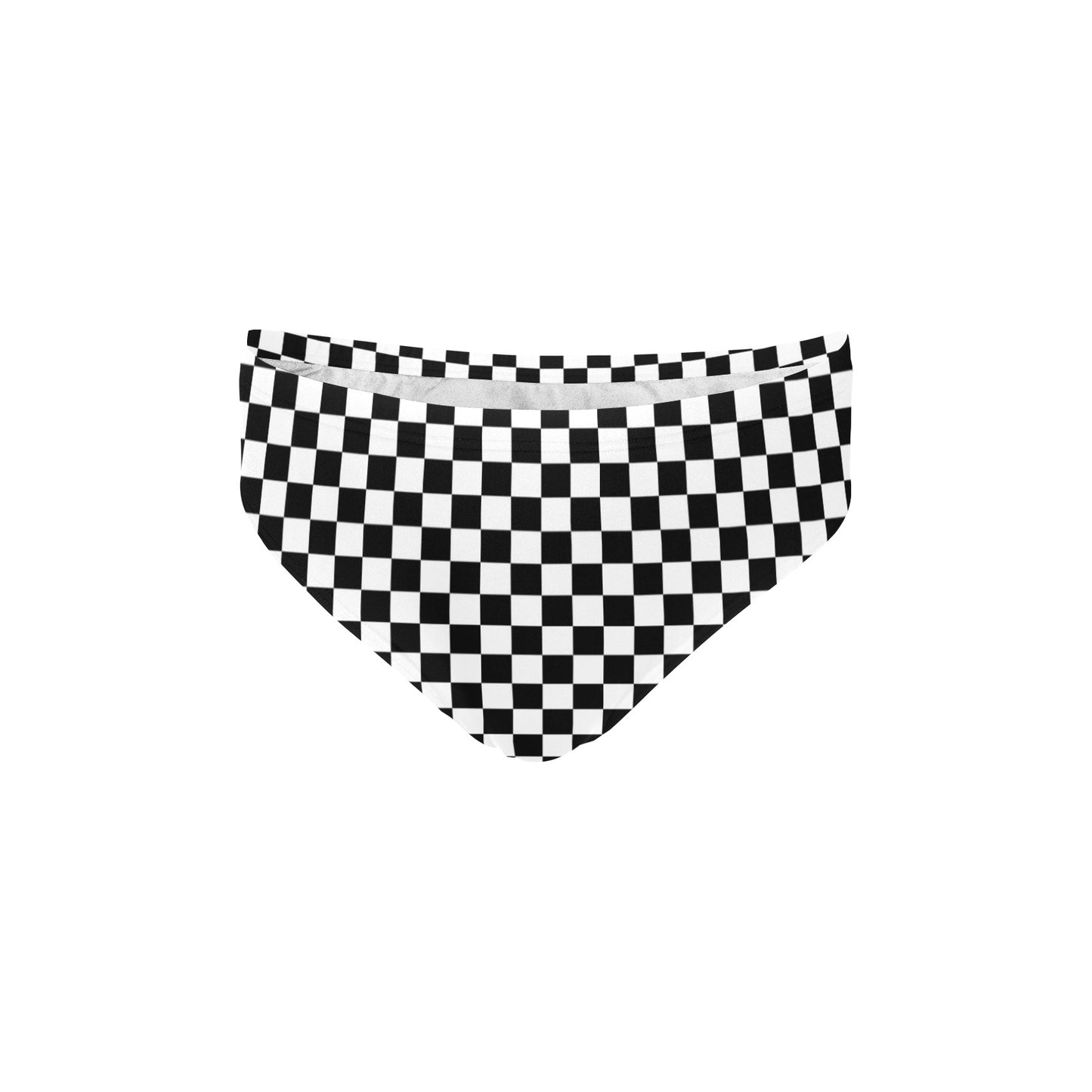 Checkered Men Swim Briefs, Black White Check Sexy 80s Swimwear Trunks Swimming Suit Swimsuit Low Rise Underwear Vintage Designer Bikini
