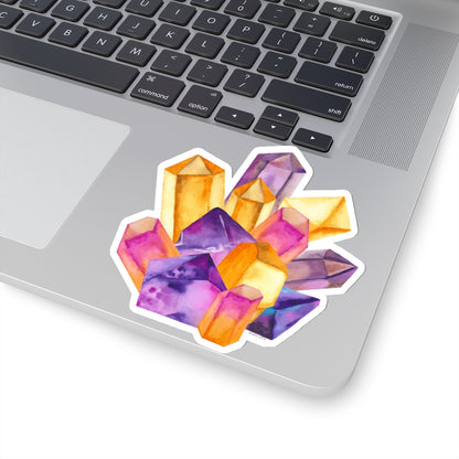 Colored Crystals Sticker, Watercolor Diamond Gem Cute Waterproof Decal Label Phone Macbook Small Large Cool Art Computer Starcove Fashion