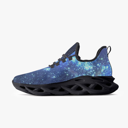Galaxy Men Sneakers, Space Blue Bouncing Mesh Knit Running Athletic Sport Gym Workout Breathable Lace Up Fitness Shoes Trainers Starcove Fashion