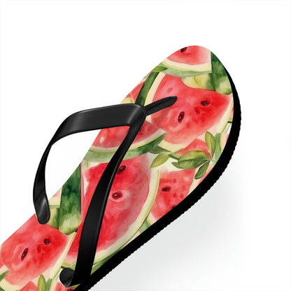 Watermelon Flip Flops, Summer Fruit Comfortable Thong Sandals Woman Men Ladies Beach Print Rubber Slip On Shoes