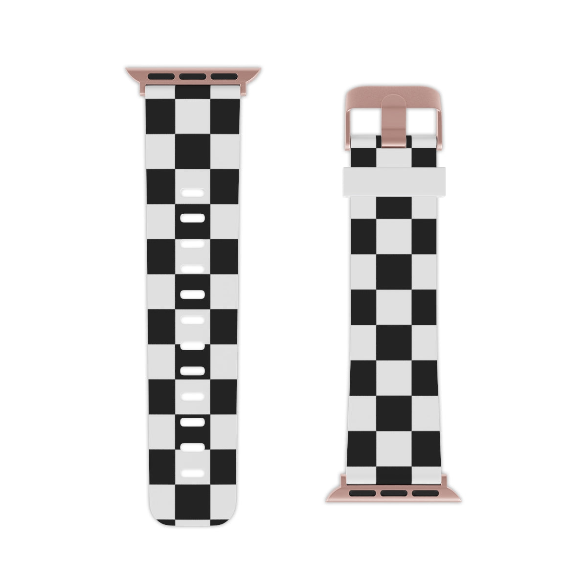 Checkered Apple Watch Band, Black White Check Designer Waterproof Sports Athletic 38mm 40mm 42mm 44mm Size Series 3 4 5 6 7 SE Strap Starcove Fashion