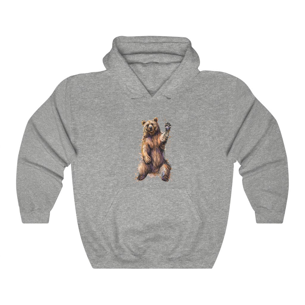 Brown Bear Hoodie, Friendly Animal Watercolor Y2k Pullover Men Women Adult Aesthetic Graphic Hooded Sweatshirt with Pockets Starcove Fashion