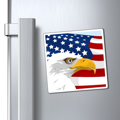 American Eagle Magnet, USA Flag Patriotic Bald Eagle Square Fridge Refrigerator Car Locker Cute Inspirational Quote Kitchen Magnet Starcove Fashion