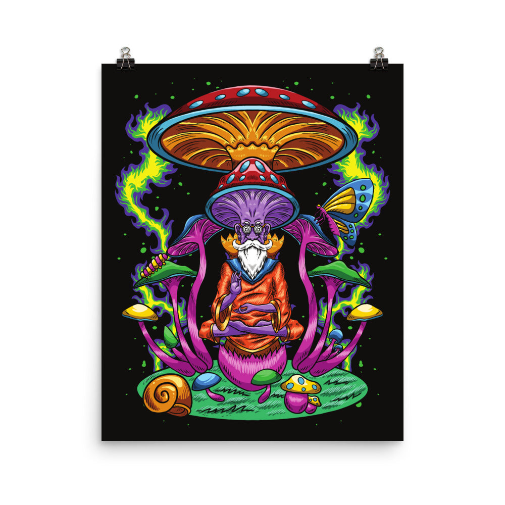 Trippy Art Poster, Mushroom Psychedelic Hippie Small Large Wall Art Vertical Paper Artwork Decor Print Gift Starcove Fashion