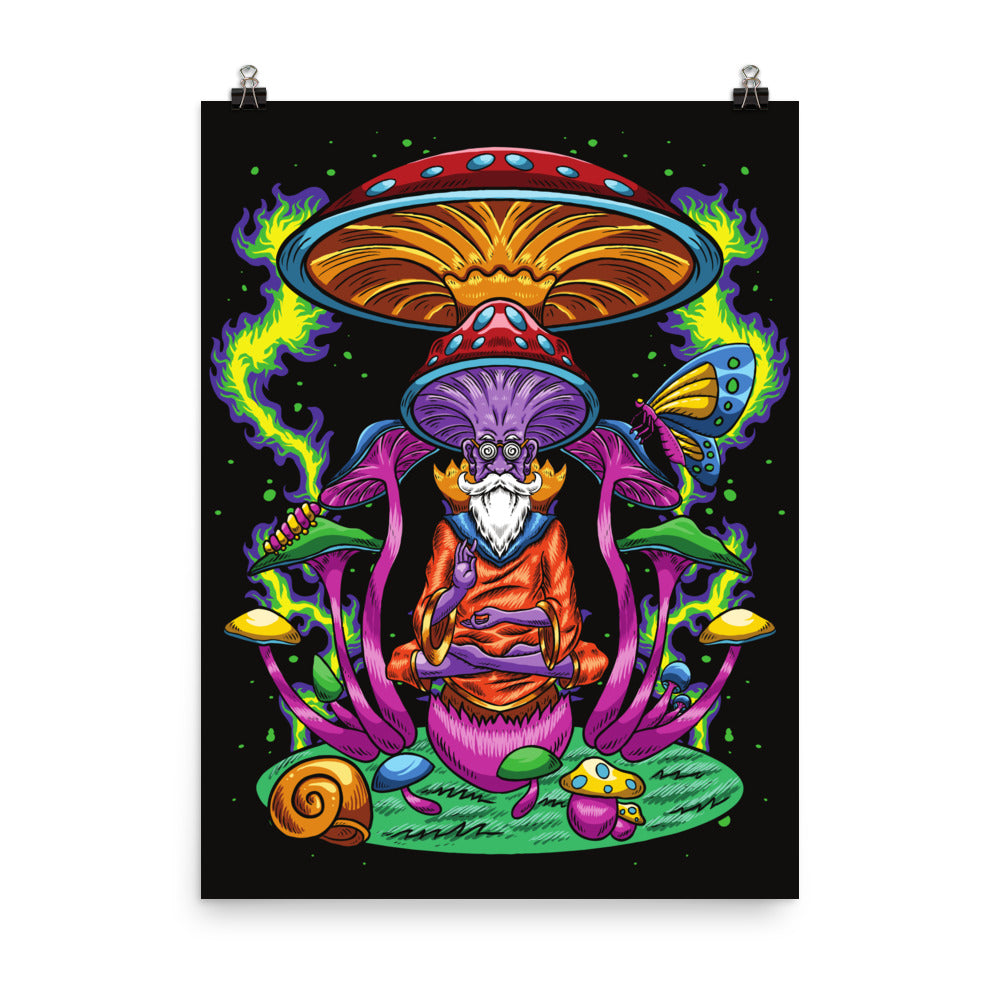 Trippy Art Poster, Mushroom Psychedelic Hippie Small Large Wall Art Vertical Paper Artwork Decor Print Gift Starcove Fashion