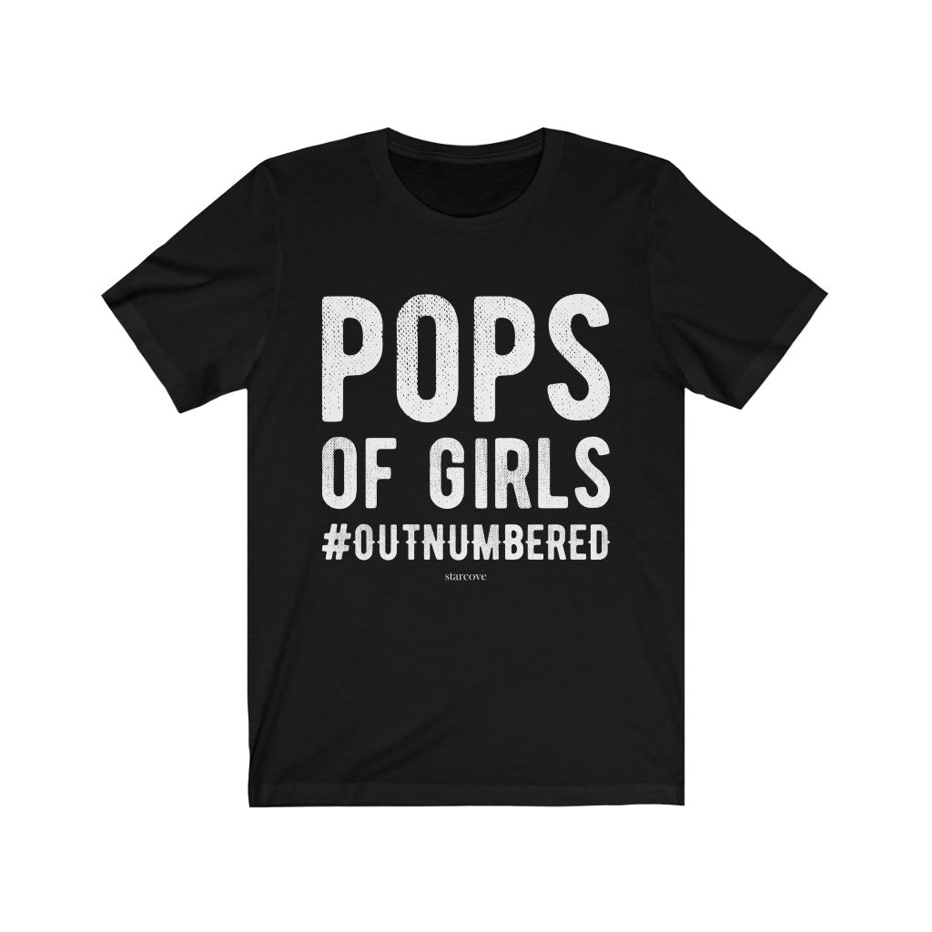Pops of Girls Outnumbered Shirt, Men Funny Dad Daddy Grandpa Quote Jokes Birthday Husband Fathers Day Gift from Daughter Starcove Fashion