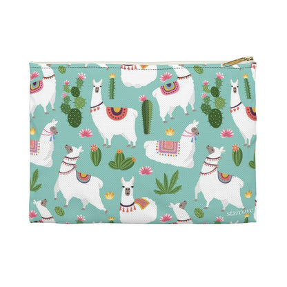 Llama Cactus pouch, Makeup Bags Cute Gifts for Women Small Cosmetic Zipper Large Green Purse Animal Zippered Pencil Coin Wallet Starcove Fashion