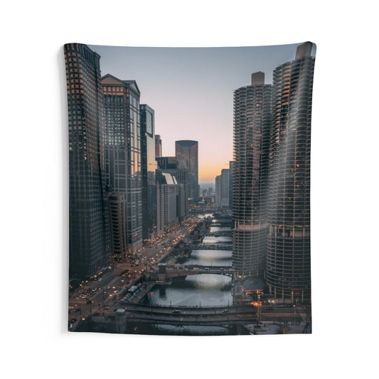Chicago City Tapestry, Landscape Indoor Wall Aesthetic Art Hanging Large Small Decor Home College Dorm Room Gift Starcove Fashion