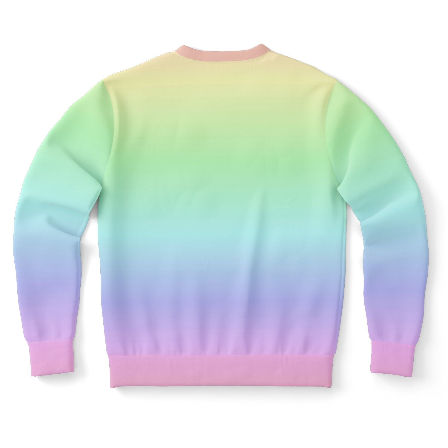 Pastel Rainbow Sweatshirt, Ombre Gradient Tie Dye Crewneck Fleece