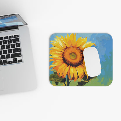 Sunflower Mouse Pad, Yellow Flower Art Computer Gaming Unique Desk Cool Decorative Aesthetic Design Square Mat Starcove Fashion