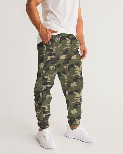 Camouflage Men Track Pants, Camo Green Army Zip Pockets Quick Dry Mesh Lining Lightweight Festival Elastic Waist Windbreaker Joggers Starcove Fashion
