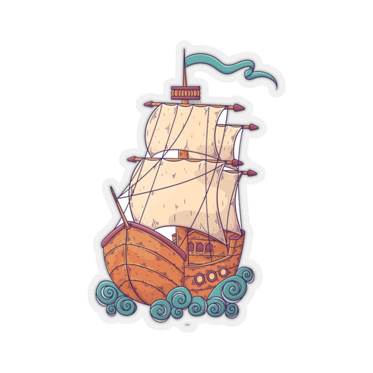 Pirate Ship Sticker, Ocean Boat Laptop Decal Vinyl Cute Waterbottle Tumbler Car Waterproof Bumper Aesthetic Die Cut Wall Mural Starcove Fashion