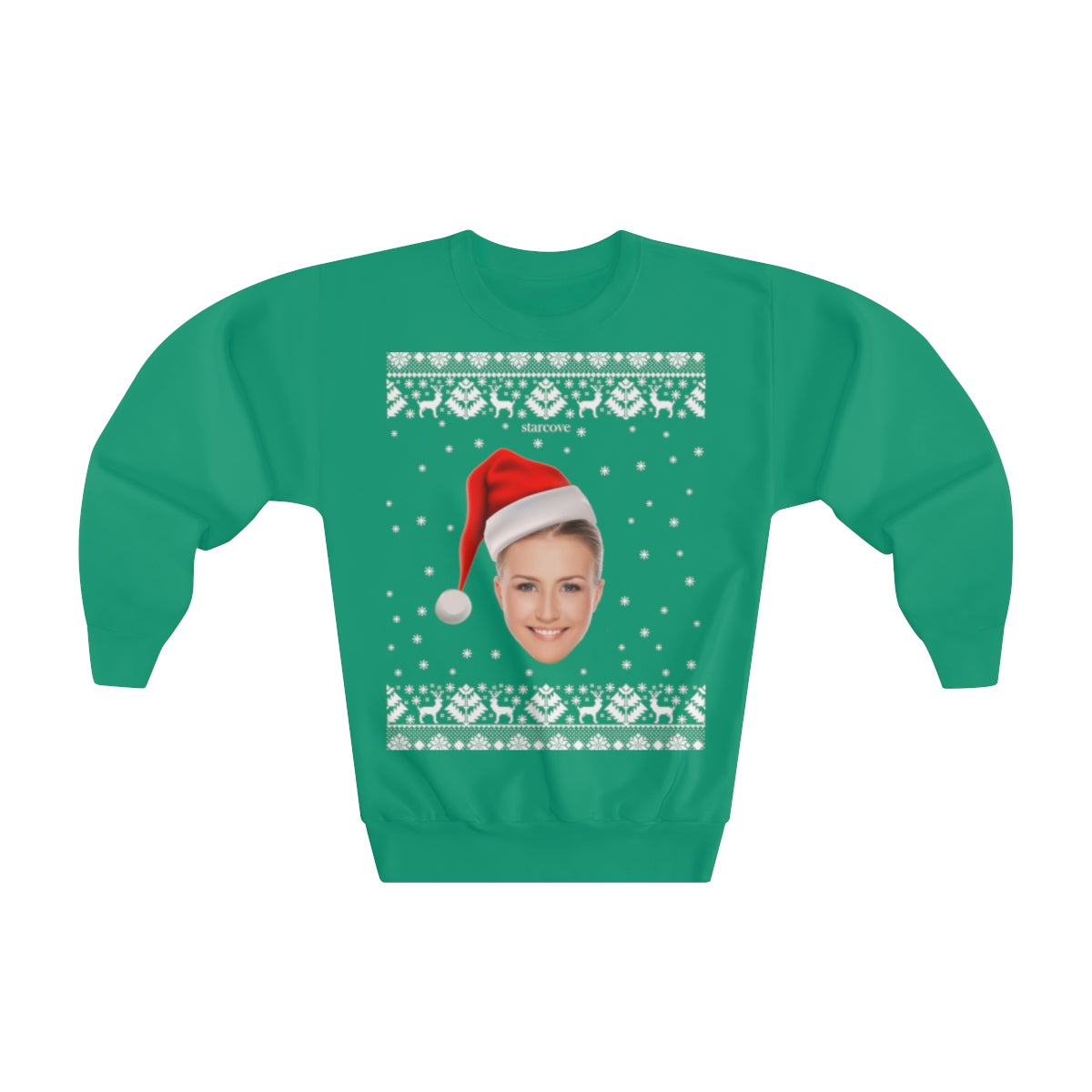 Custom Photo Kids Christmas Sweater, Xmas Sweatshirt, Santa Hat Ugly Holiday Family Party Winter Eco Friendly Boys Girls Gift Starcove Fashion