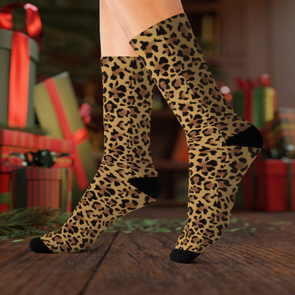 Leopard Printed Socks, Cheetah Animal Print Sublimation Cute Men Women ladies Gift Wife Her Girlfriend Designer Fashion Starcove Fashion