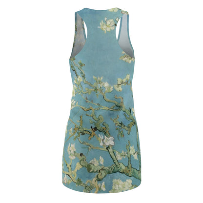 Vintage Floral Dress, Vincent Van Gogh Painting, Fine Art Dress Clothing, Almond Blossom, Blue Floral Romantic, Women's Racerback Dress Starcove Fashion
