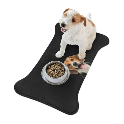 Custom Photo Dog Food Mat, Personalized Pet Mat Bowl Feeding New Puppy Dish Small Large New Pet Portable Bone shape Placemat Starcove Fashion