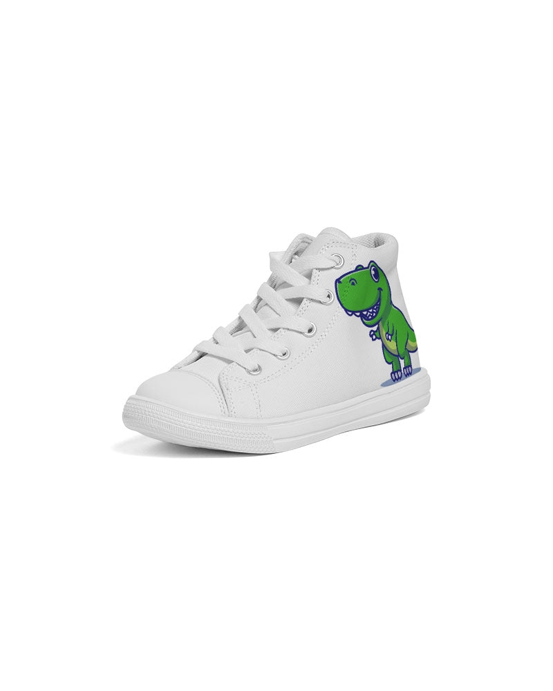 Cute Dinosaur Kids High Top Shoes, Dino T Rex Lace Up Sneakers Toddler Boys Girls Footwear Canvas Designer Gift Starcove Fashion
