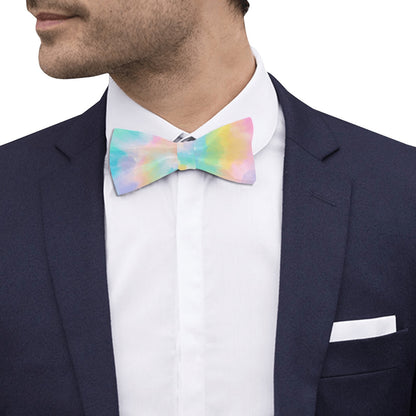 Pastel Tie Dye Bow Tie, Colorful Classic Chic Adjustable Pre Tied Bowtie Gift for Him Men Tuxedo Groomsmen Necktie Wedding Starcove Fashion