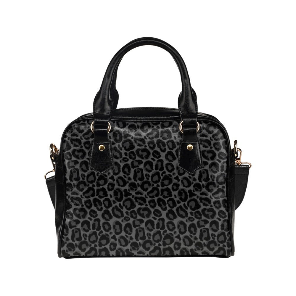 Black Leopard Purse, Animal Print Panther Cheetah Pattern Cute Small Shoulder Bag High Grade PU Leather Women Designer Handbag