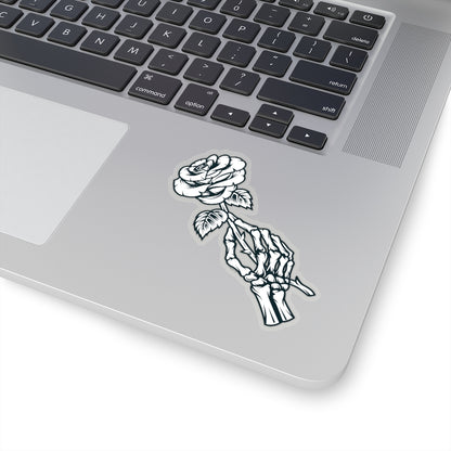 Skeleton Hand Rose Sticker, Tattoo Black White Transparent Cute Decal Label Phone Macbook Small Large Cool Art Computer Starcove Fashion