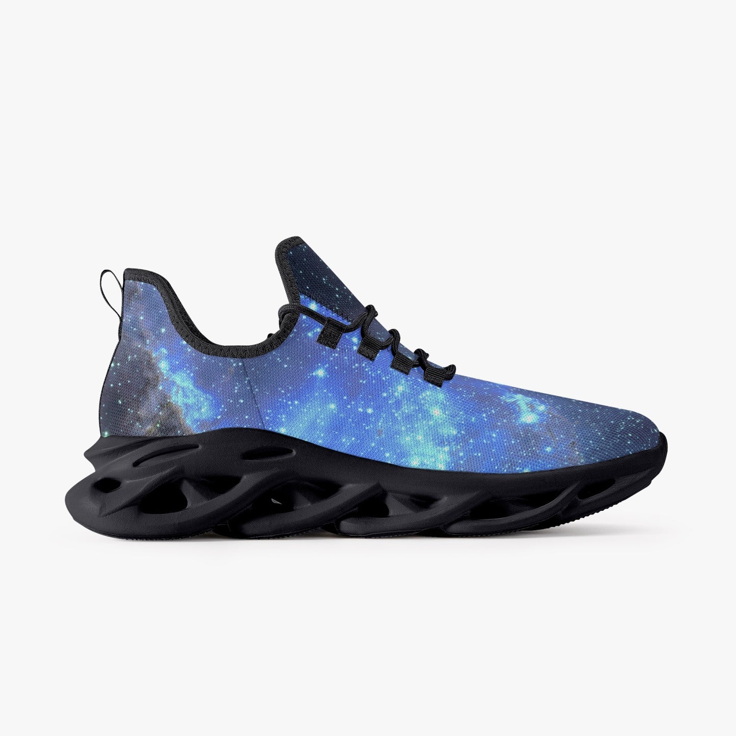 Galaxy Men Sneakers, Space Blue Bouncing Mesh Knit Running Athletic Sport Gym Workout Breathable Lace Up Fitness Shoes Trainers Starcove Fashion
