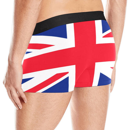 Union Jack Flag Men Boxer Briefs, England UK United Kingdom Him Print Underwear Pouch Sexy Boyfriend Plus Size Gift Male Honeymoon Birthday