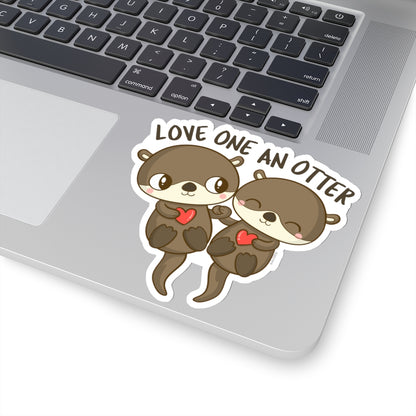 Love One An Otter Sticker, Cute Romantic Holding Hands Decal Vinyl Car Bumper Aesthetic Laptop Aesthetic Waterbottle Tumbler Computer Starcove Fashion