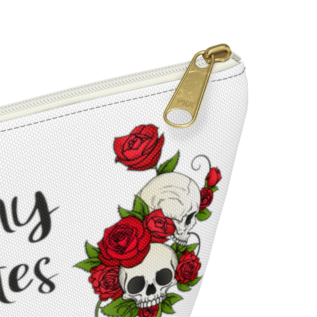 All My Diabetes things Bag, Roses Flower Skull Fun Diabetic Supply Case Carrying Type DT1 Gift Zipper Travel Pouch w T-bottom Starcove Fashion