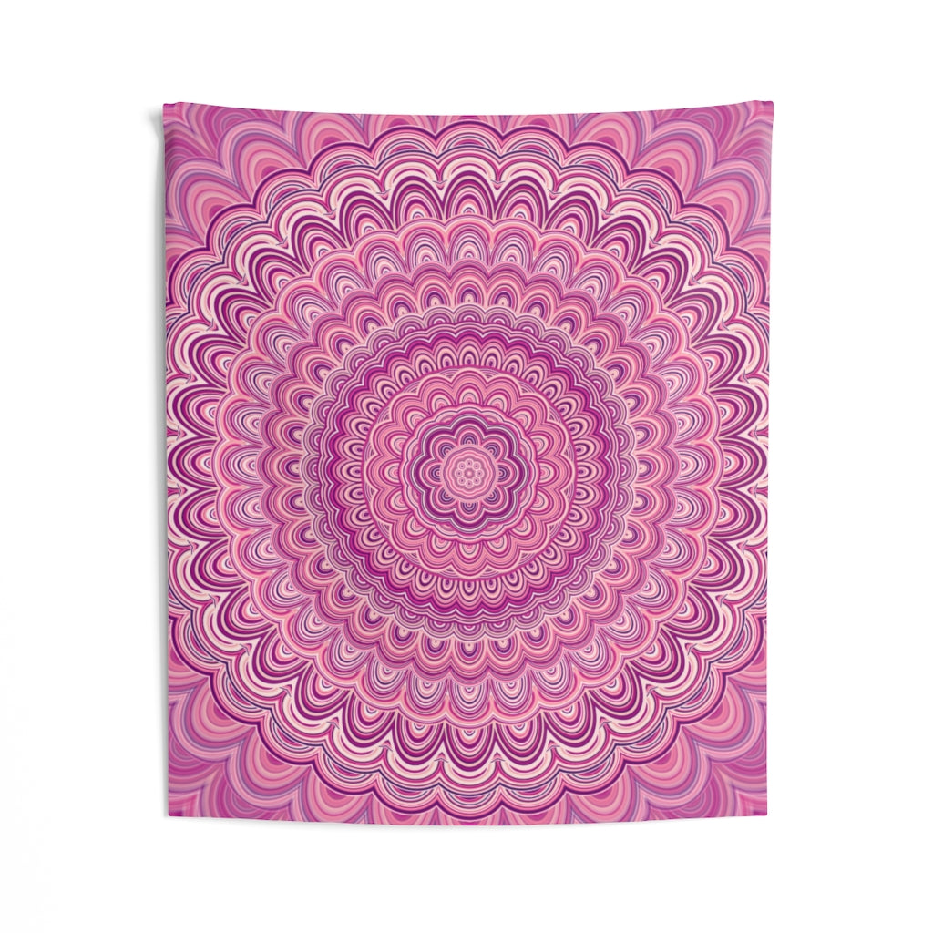 Pink Mandala Tapestry, Vertical Hippie Indian Ethnic Indoor Wall Art Hanging Tapestries Large Small Decor Home Dorm Room Gift Starcove Fashion