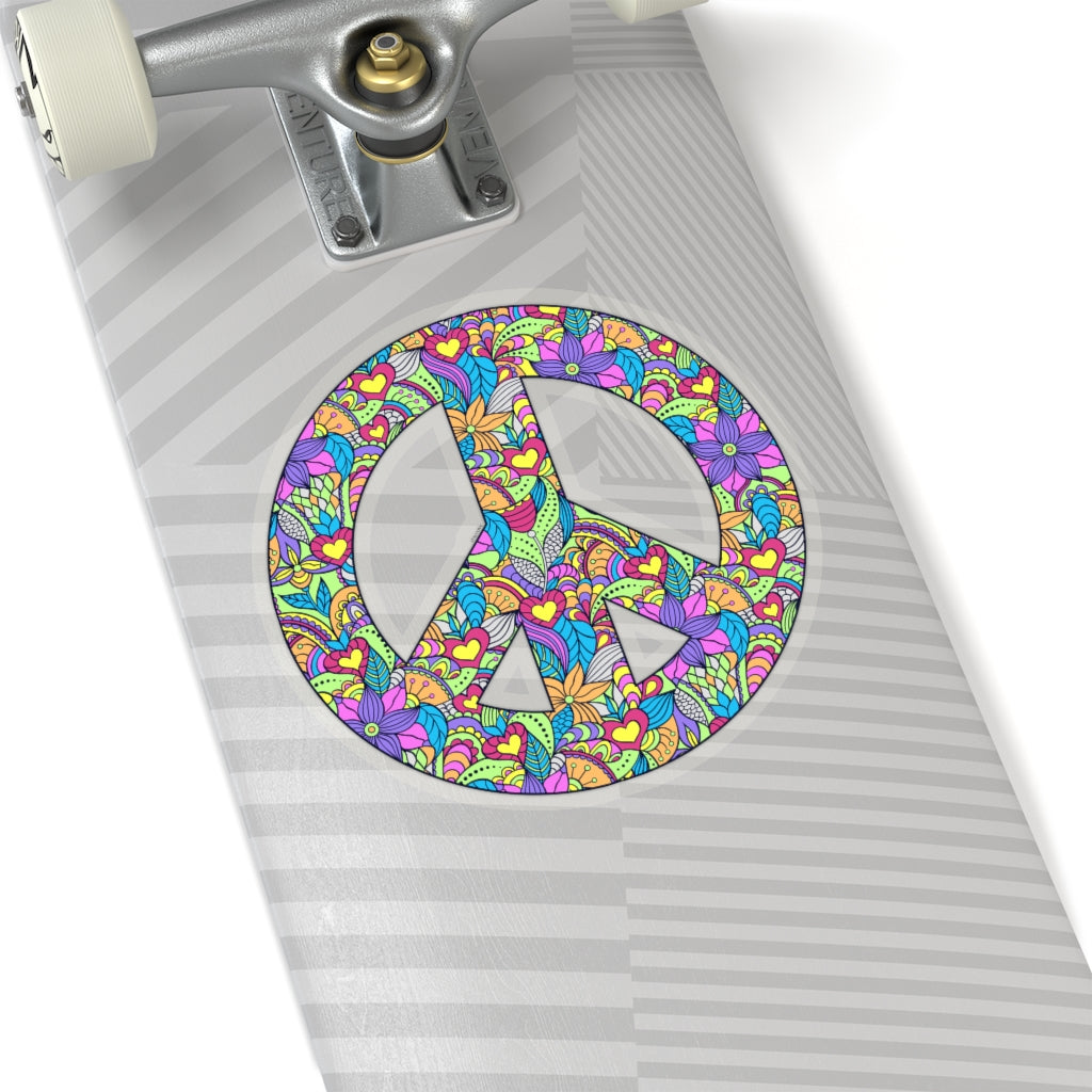 Peace Sign Sticker, Colorful Symbol Pacific Artwork Laptop Decal Vinyl Cute Waterbottle Tumbler Car Bumper Aesthetic Die Cut Wall Mural Starcove Fashion