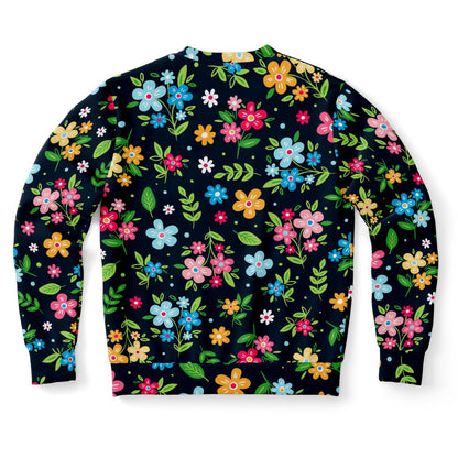 Floral Sweatshirt, Flowers Vintage Graphic Crewneck Fleece Cotton Sweater Jumper Pullover Men Women Adult Aesthetic Top Starcove Fashion