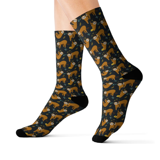 Sloth Socks, Cute Animal Crew 3D Sublimation Women Men Designer Fun Novelty Cool Funky Casual Unique Gift Starcove Fashion
