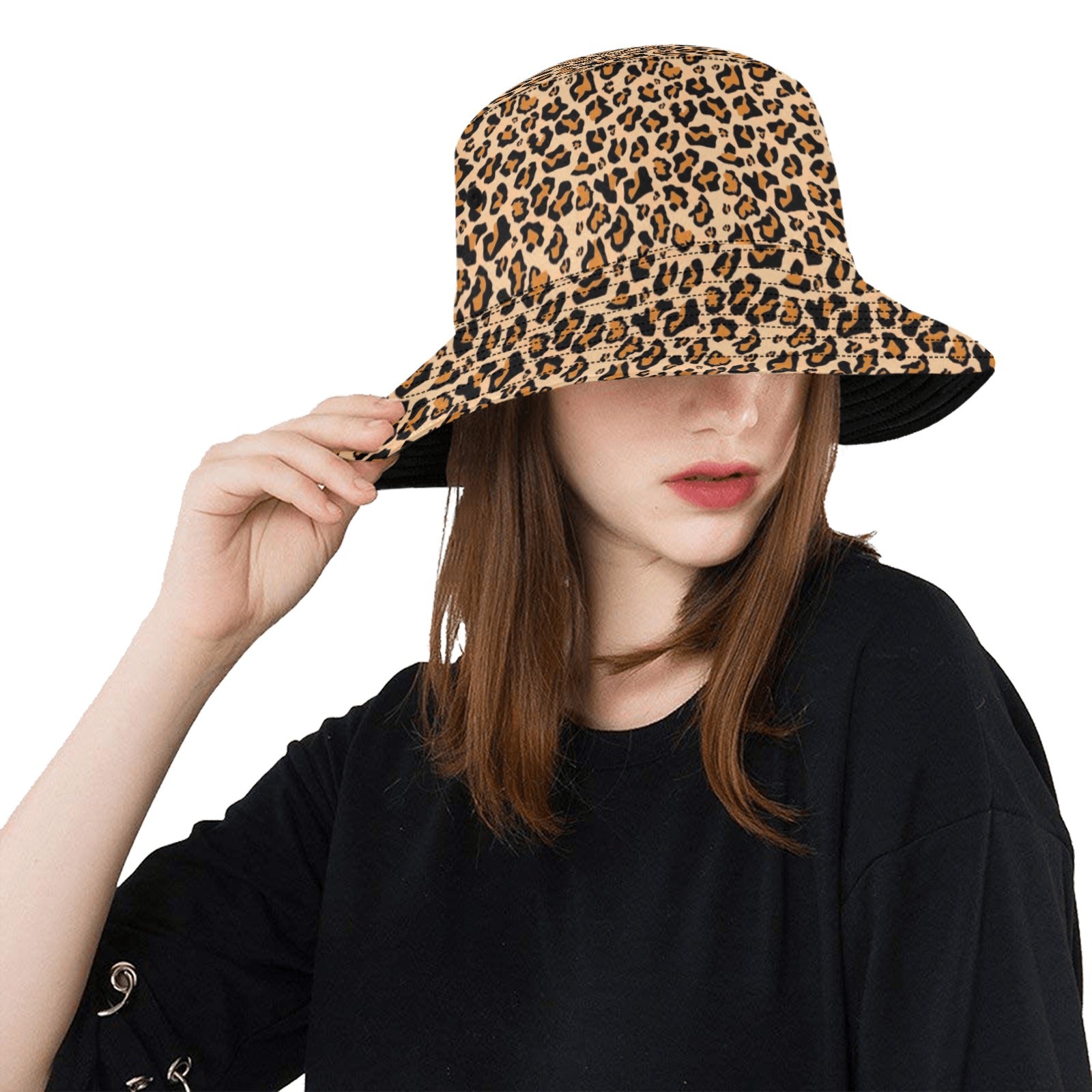 Leopard Bucket Hat, Animal Print Cheetah Retro Vintage Summer Festival Cute Women Men Designer Beach Sun Shade Y2K Cotton Twill Starcove Fashion