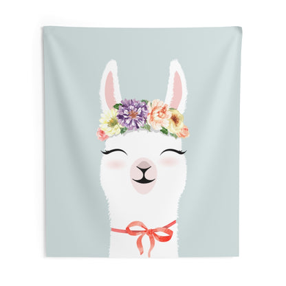 Llama Tapestry , Alpaca Flowers Watercolor Wall Hanging Decor Vertical Indoor Art Nursery Large Small Home Dorm Room Gift Starcove Fashion