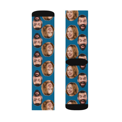 Custom Two Faces On Socks, Personalized Photo Gift Couple Kids Wedding 3D Sublimation Women Men Funny Fun Novelty Cool Crazy Unique Gift Starcove Fashion