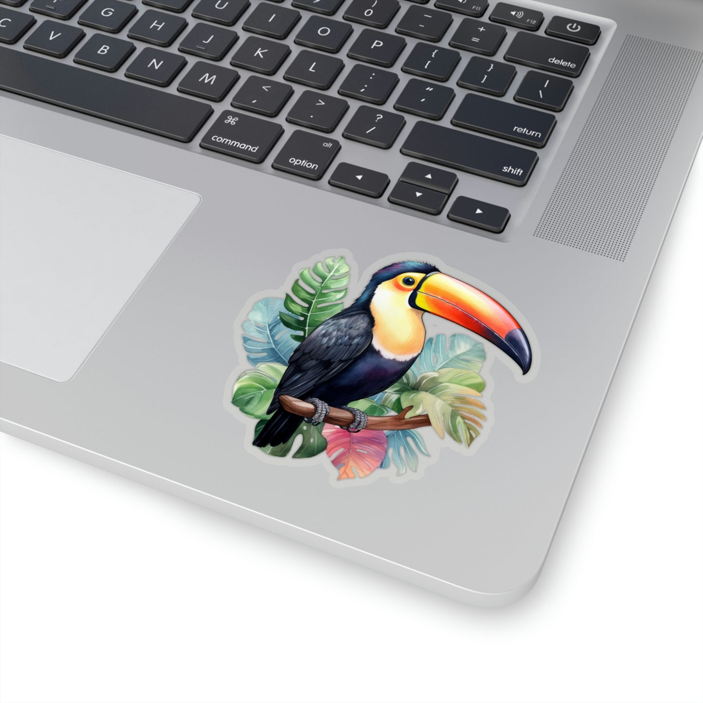 Toucan Sticker, Tropical Leaves Bird Animal Laptop Decal Vinyl Cute Waterbottle Tumbler Car Waterproof Aesthetic Die Cut Wall Mural