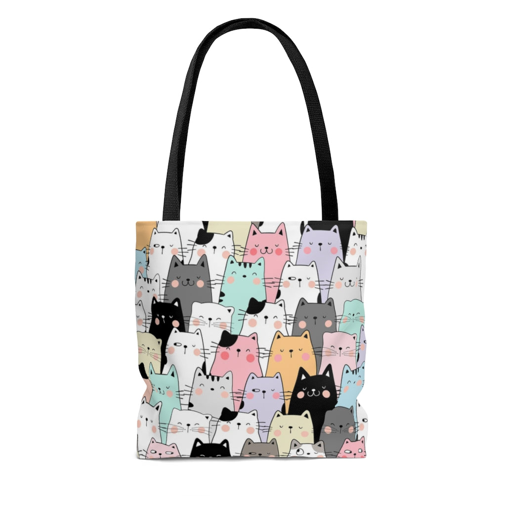 Cat Tote Bag, Kitties Mom Cute Canvas Shopping Small Large Travel Reusable Aesthetic Shoulder Bag Starcove Fashion