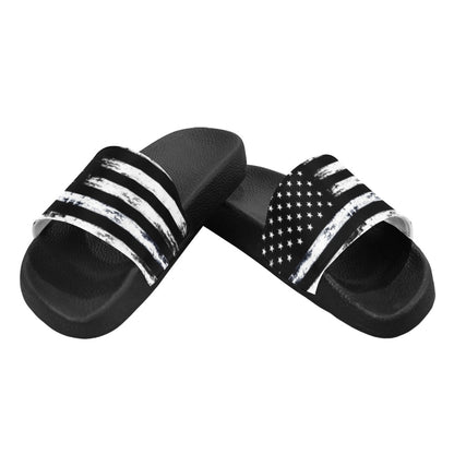 American Flag Men Slide Sandals, USA Patriot 4th of July Shoe Boys Flat Wedge Slides Vegan Casual Designer Flip Flops Slip On Starcove Fashion