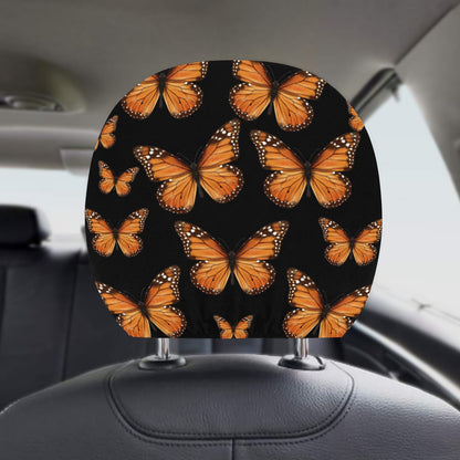 Monarch Butterfly Car Seat Headrest Cover (2pcs), Vintage Truck Suv Van Vehicle Auto Decoration Protector New Car Gift Women Aesthetic