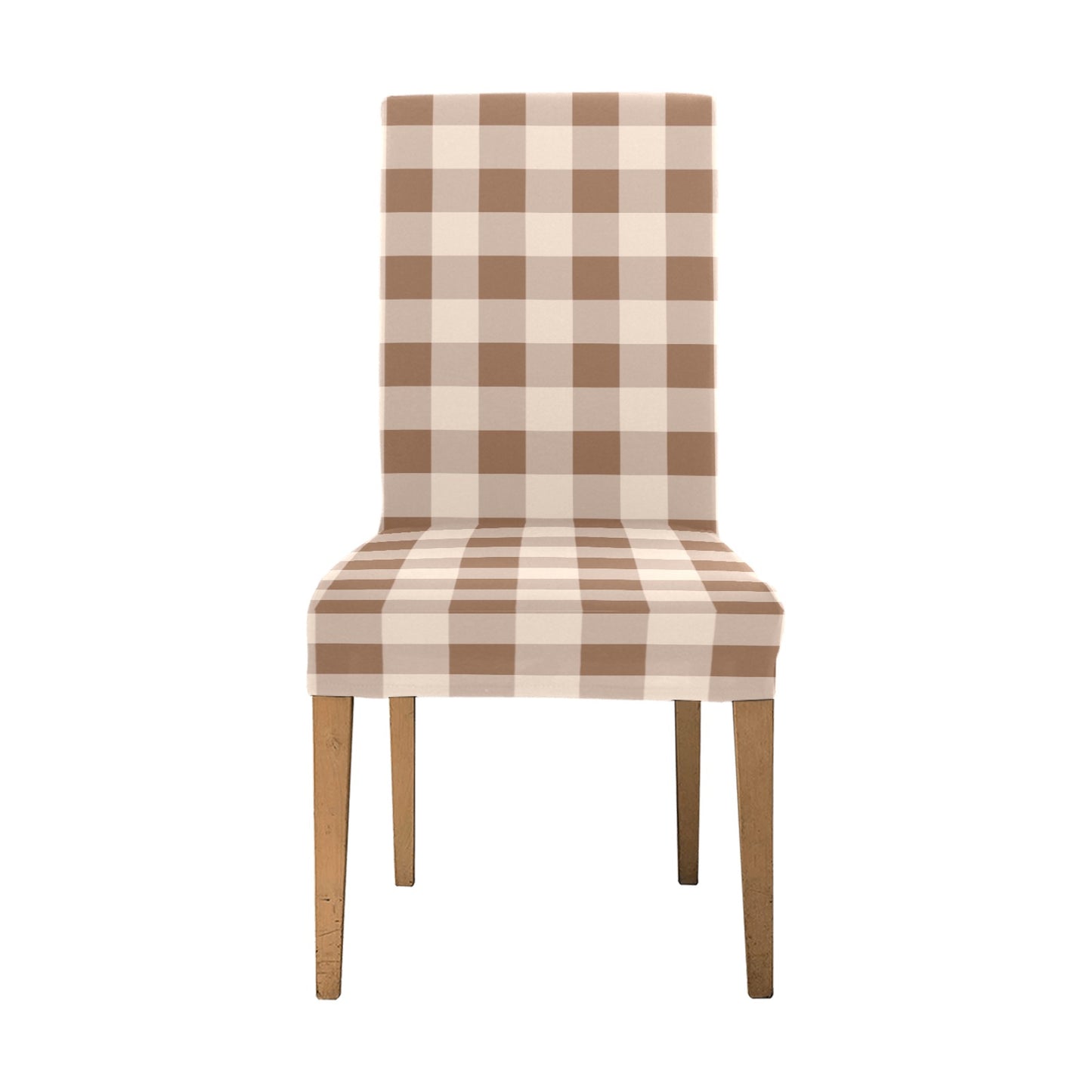 Buffalo Check Dining Chair Seat Covers, Beige Cream Brown Plaid Stretch Slipcover Furniture Dining Room Home Decor Starcove Fashion