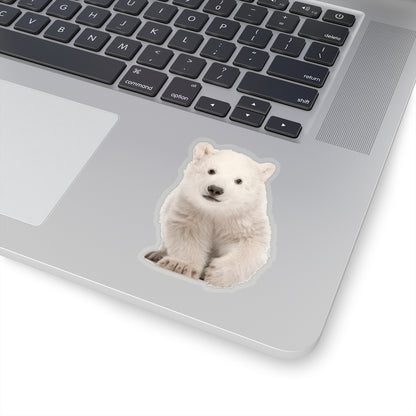 Polar Bear Cub Sticker, Animal Kawaii Laptop Decal Vinyl Cute Waterbottle Tumbler Car Waterproof Aesthetic Die Cut Wall Mural Starcove Fashion