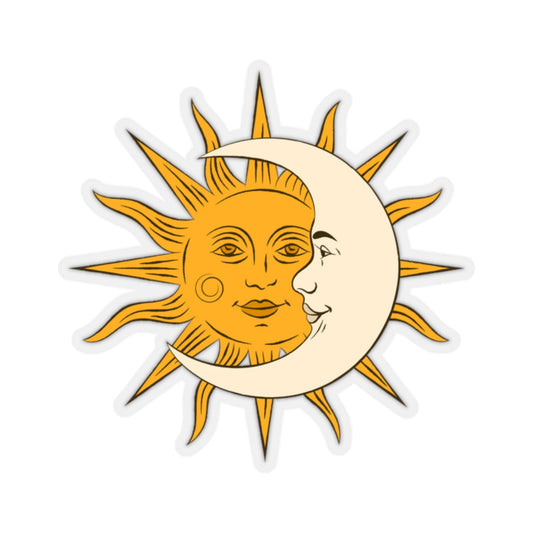 Sun Moon Sticker, Celestial Boho Laptop Decal Vinyl Cute Waterbottle Tumbler Car Waterproof Bumper Aesthetic Die Cut Wall Mural Starcove Fashion