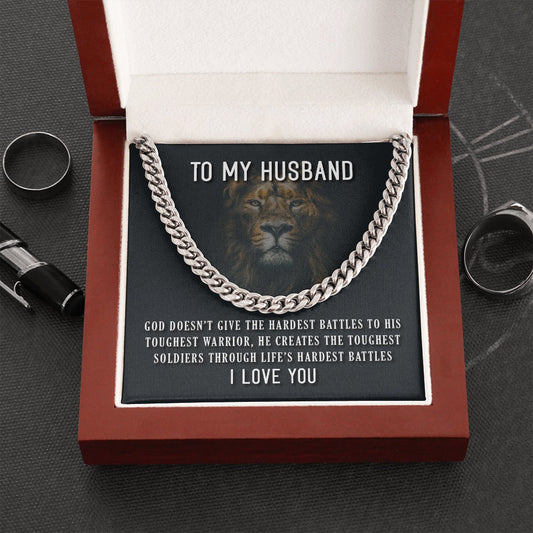 To My Husband Cuban Chain Necklace, Love Men Wedding Anniversary Gift Box From Wife Birthday Valentines Day Gold Jewelry Starcove Fashion