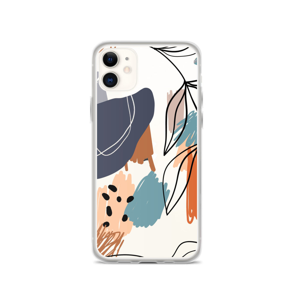 Abstract Pattern Clear iPhone 13 12 Pro Max Case, Colorful Print Cute Aesthetic iPhone 11 Mini SE 2020 XS Max XR X 8 7 Plus Transparent Cover Starcove Fashion