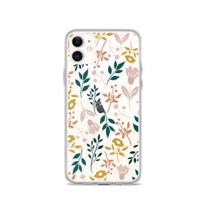 Botanical Leaves Clear iPhone 14 13 12 Pro Max Case, Plants Print Cute Aesthetic iPhone 11 Mini SE 2020 XS Max XR X 8 7 Plus Transparent Starcove Fashion