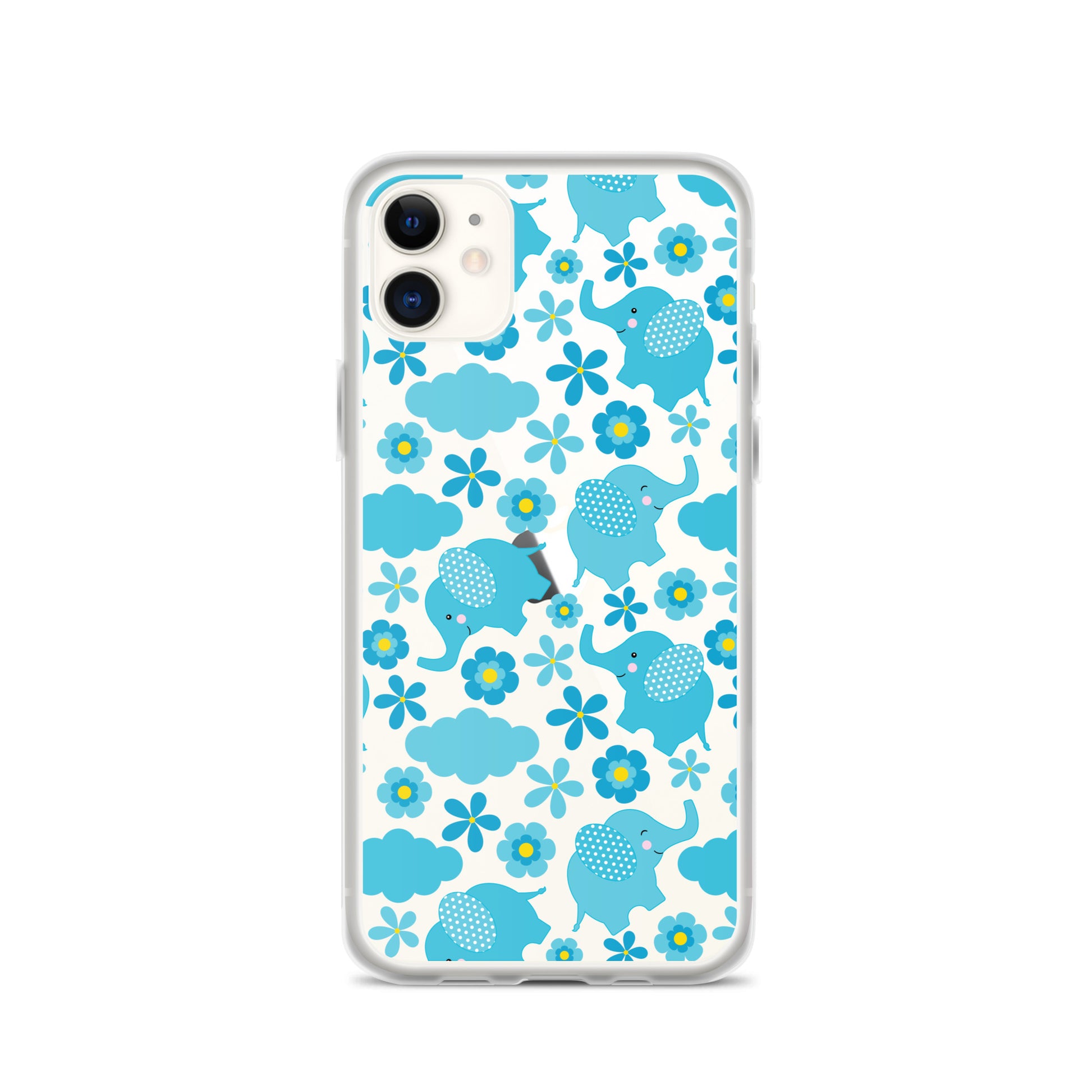 Elephant Clear iPhone 13 Pro Max Case, Blue Print Cute Gift Aesthetic iPhone 12 11 Mini SE 2020 XS Max XR X 8 7 Plus Transparent Starcove Fashion