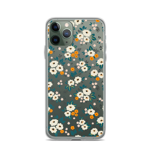 Small Flower Pattern Clear iPhone 14 13 12 Pro Max Case, Floral Print Cute Aesthetic iPhone 11 Mini SE 2020 XS XR X 8 7 Plus Transparent Starcove Fashion