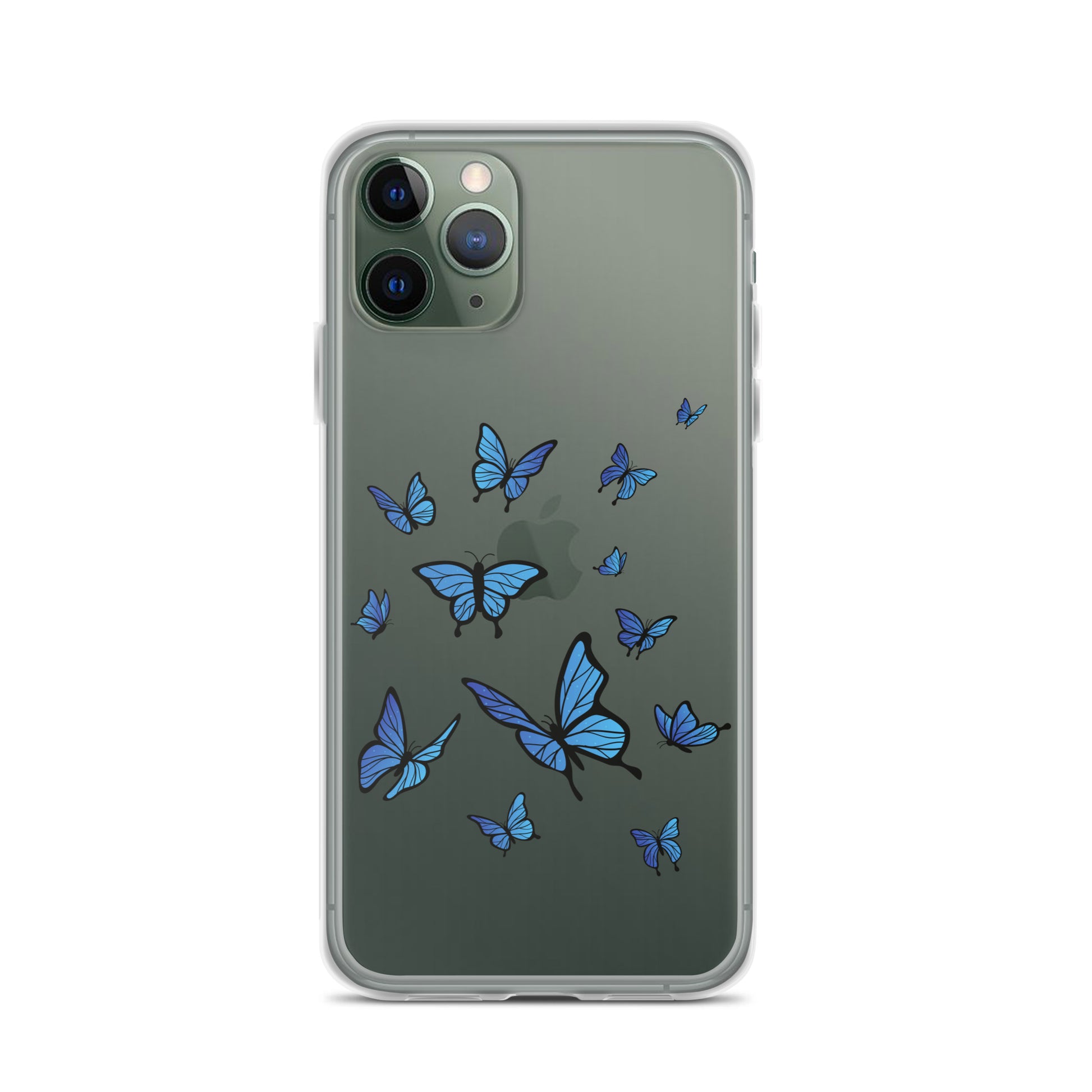 Blue Butterfly Clear iPhone 13 Pro Max Case, Monarch Print Cute Gift Aesthetic iPhone 12 11 Mini SE 2020 XS Max XR X 8 7 Plus Cell Phone Starcove Fashion